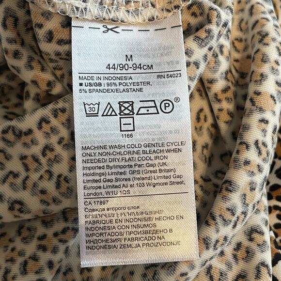 Banana Republic NWOT Animal Print Fit & Flare Dress Women's Medium Tan Midi - Picture 5 of 8